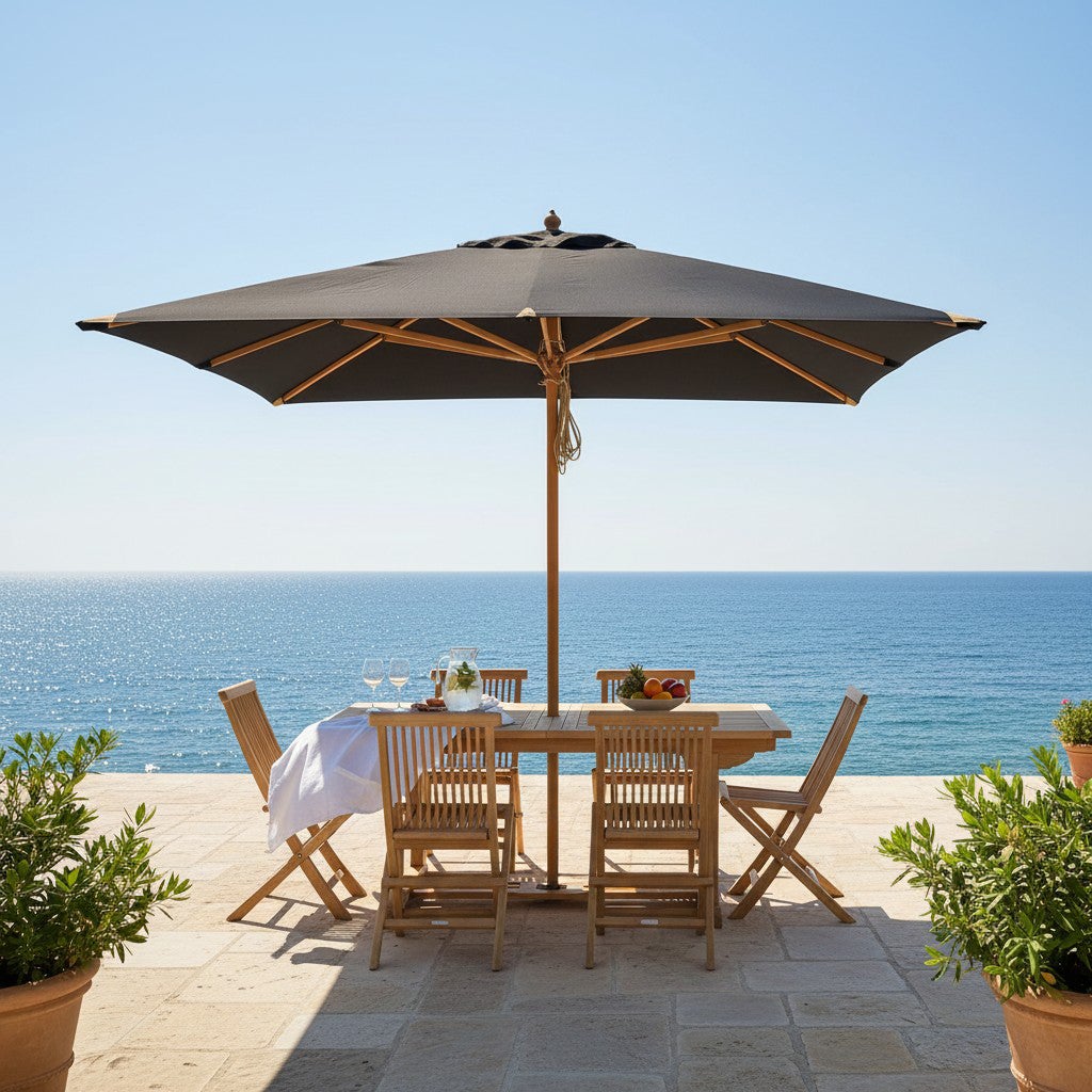 Parasol droit noir 3x3 m Pegasia - 5