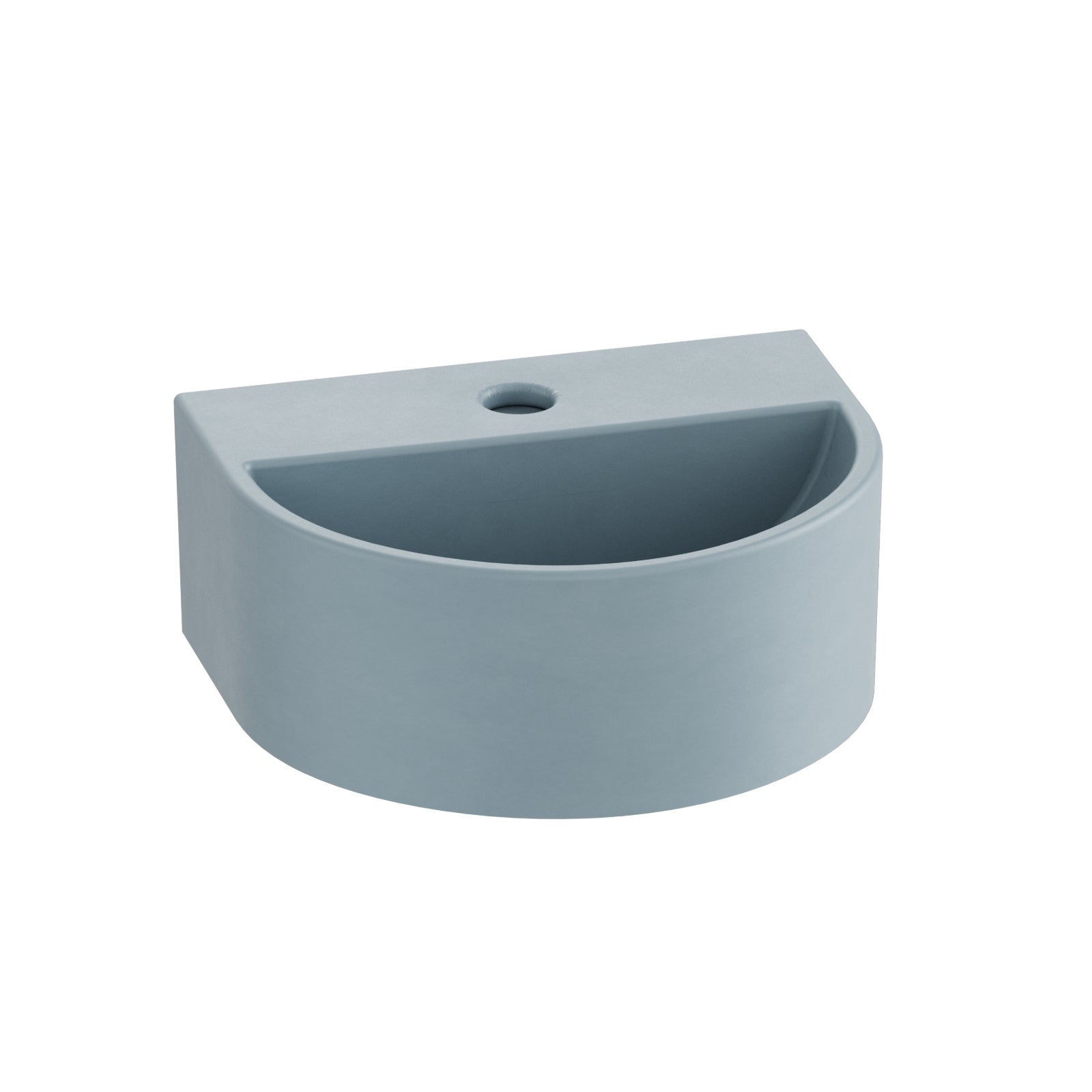 EMKE Lavabo mural en forme de U en céramique 30,3 x 25,5 x 12 cm, bleu clair mat - 9