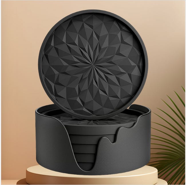 H≈S Sottobicchieri in Silicone Rotondi - Sottobicchiere e Sotto Tazza H≈S Sottobicchieri in Silicone Rotondi - Sottobicchiere e Sotto Tazza
