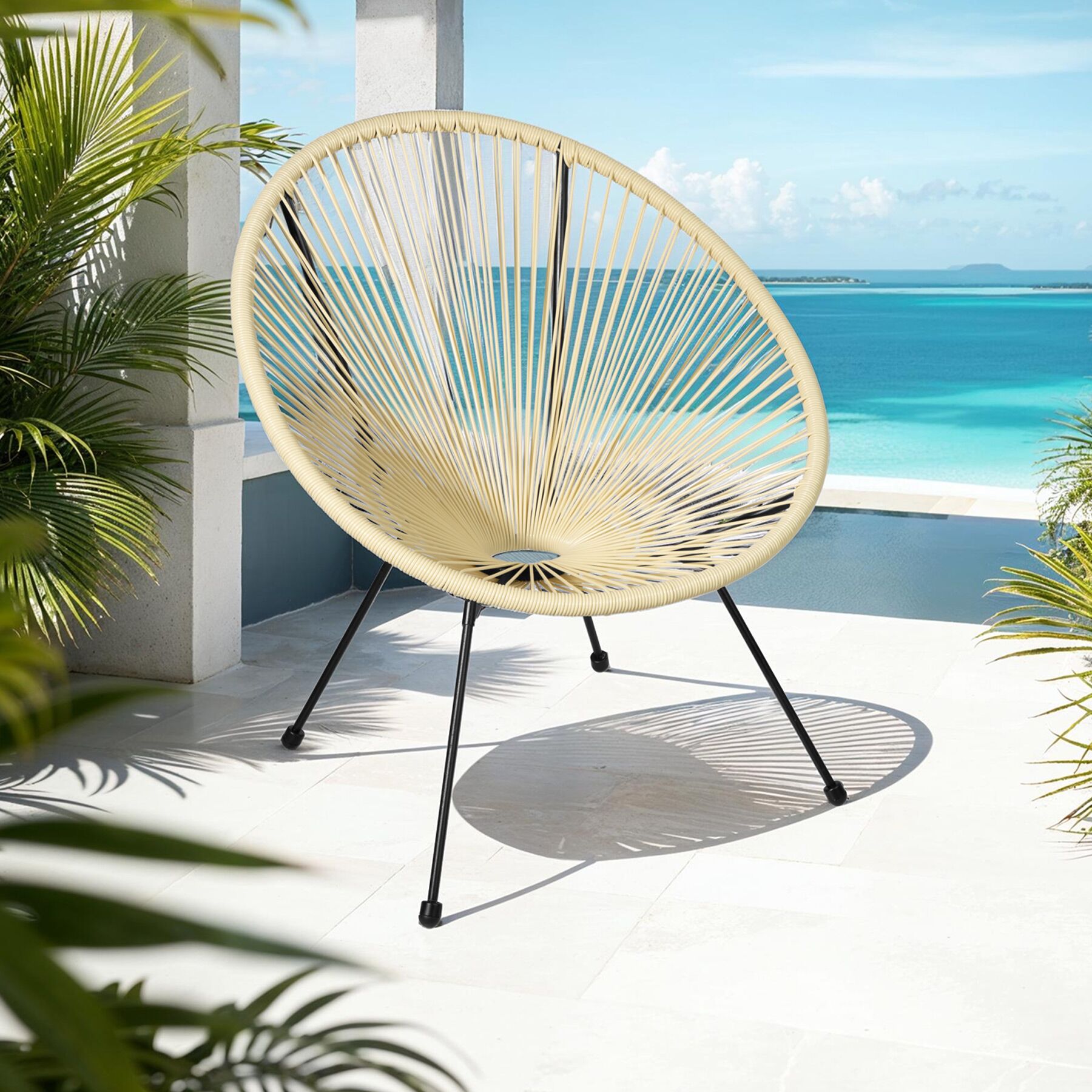 Ensemble table et chaises de jardin Santana design rétro dans le style Acapulco TECTAKE - 2