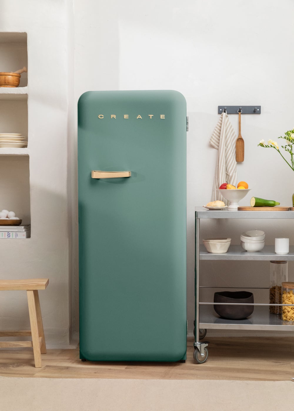 CREATE - FRIDGE RETRO 281L - Réfrigérateur rétro- Sauge - 2