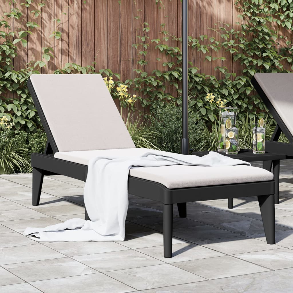 Chaise Longue (2 Personnes) - Pompon Anthracite main image 1