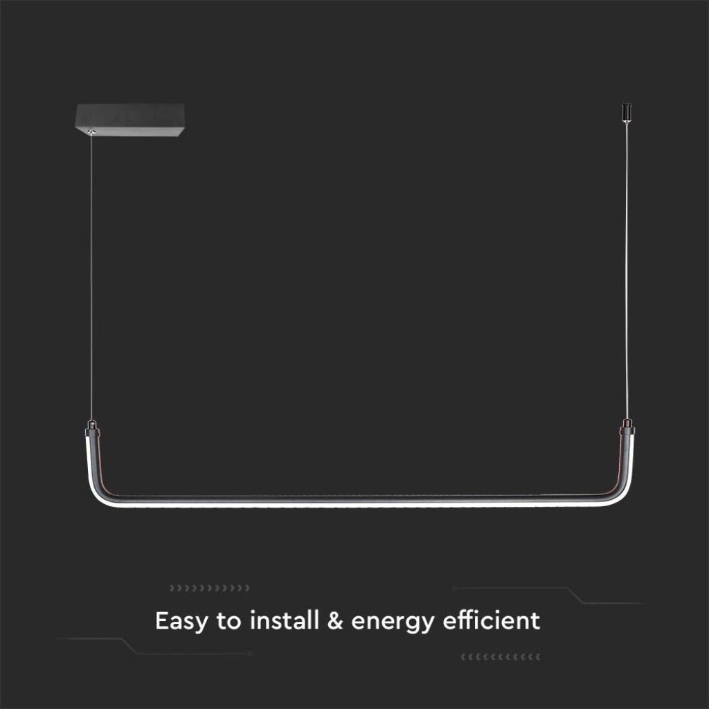 Lampa wisząca LED 24 W, dł. 905 mm, nowoczesny design, kolor czarny, 4000 K - 2
