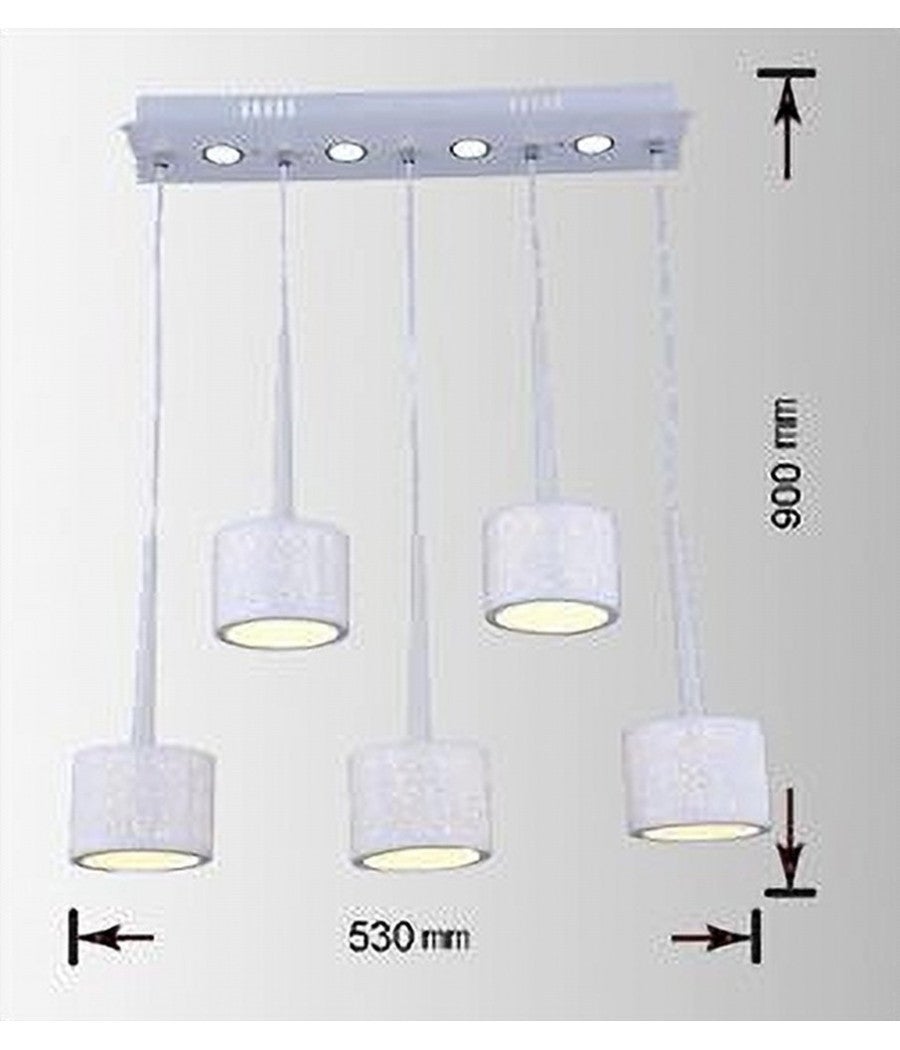 Trade Shop - Lampadario Da Soffitto Sospensione Plafoniera Paralume Bianco 3 Accensioni B10 - - 4