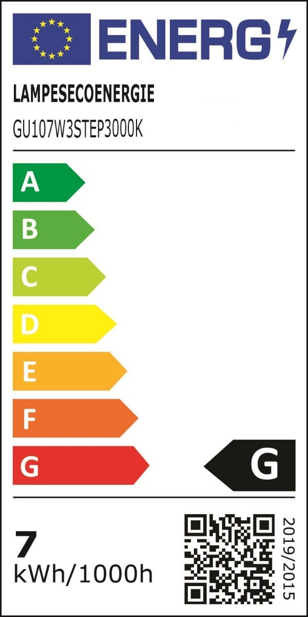 25 Spots led 3-step dimmable sans variateur 7w eq.56w blanc chaud finition blanc - 7