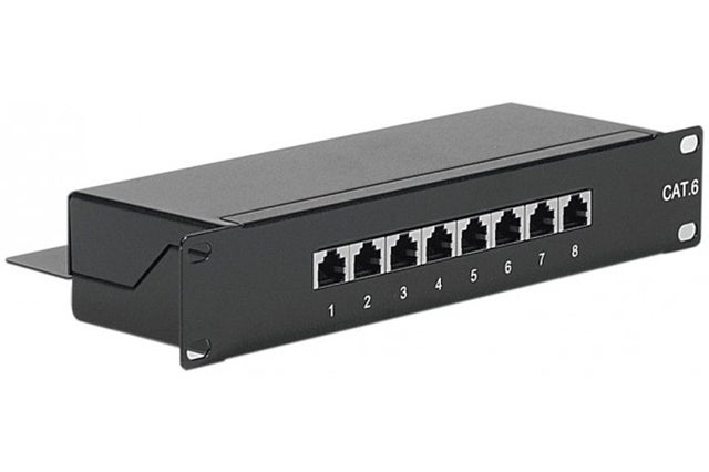 Panneau de brassage ethernet rj45 8 ports 10 pouces 1u cat6 à poser CONECTICPLUS