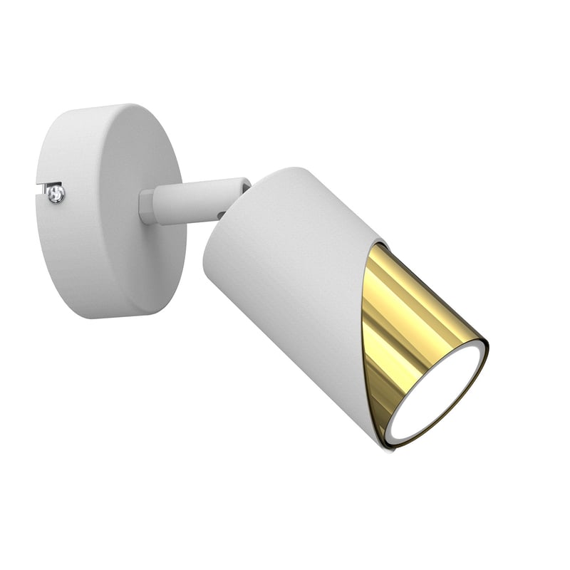 Reflektor sufitowy spot natynkowy Shift okrągły biały mat-złoty połysk 1xGU10x15W wym: 17 x 8 x 8 cm metal Luminex