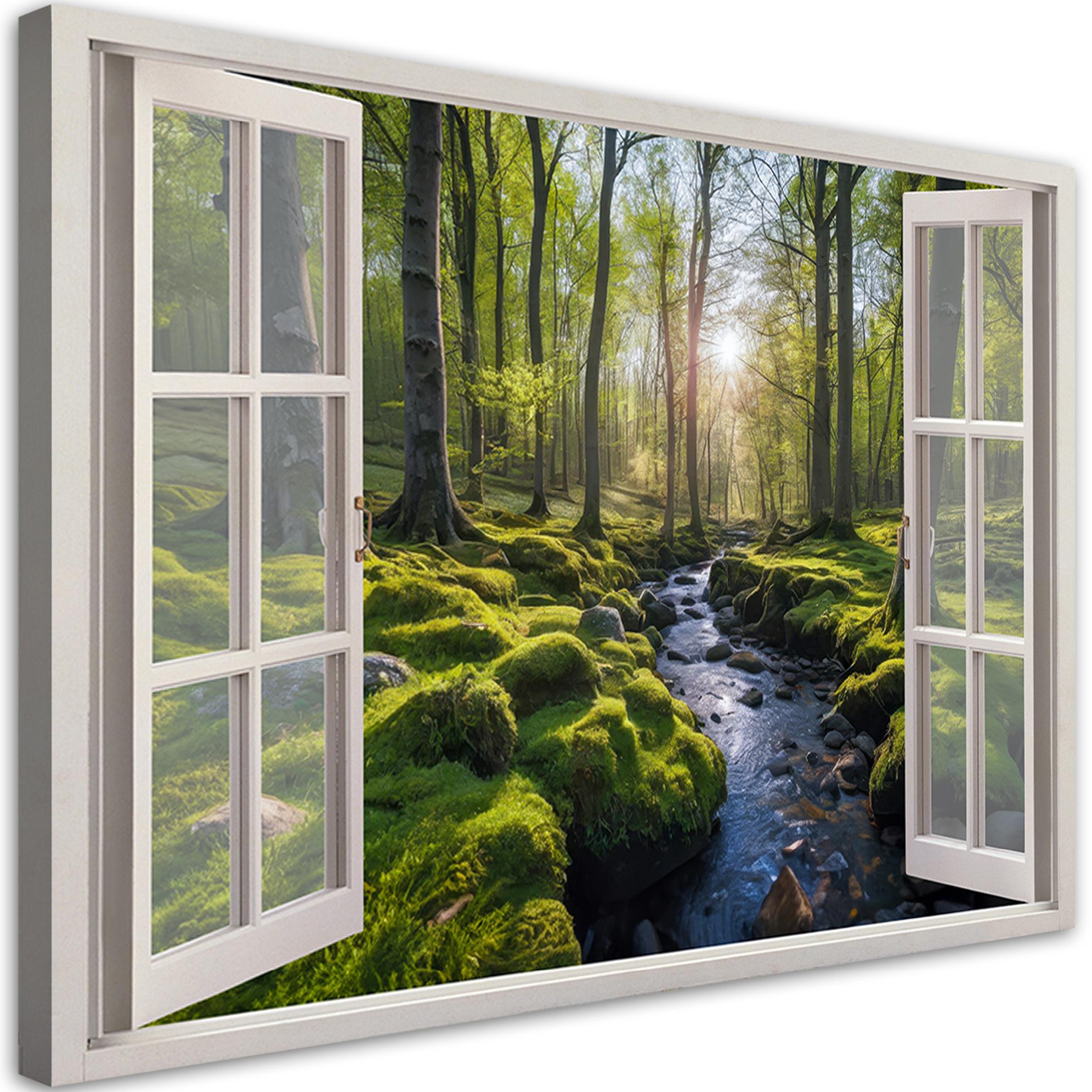 Obraz na płótnie, Widok z okna Las natura drzewa 60x40