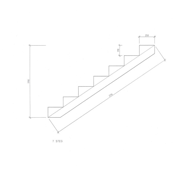Limon bois pour escalier en Pin - 2, 3, 4, 5 ou 7 marches - 3