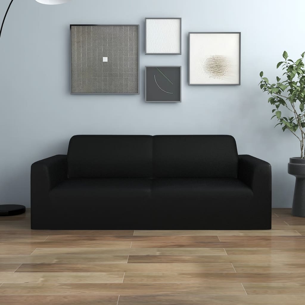 Housse De Canapé Extensible Noire – Uxcell – Pour Canapé De 77 à 91 Pouces