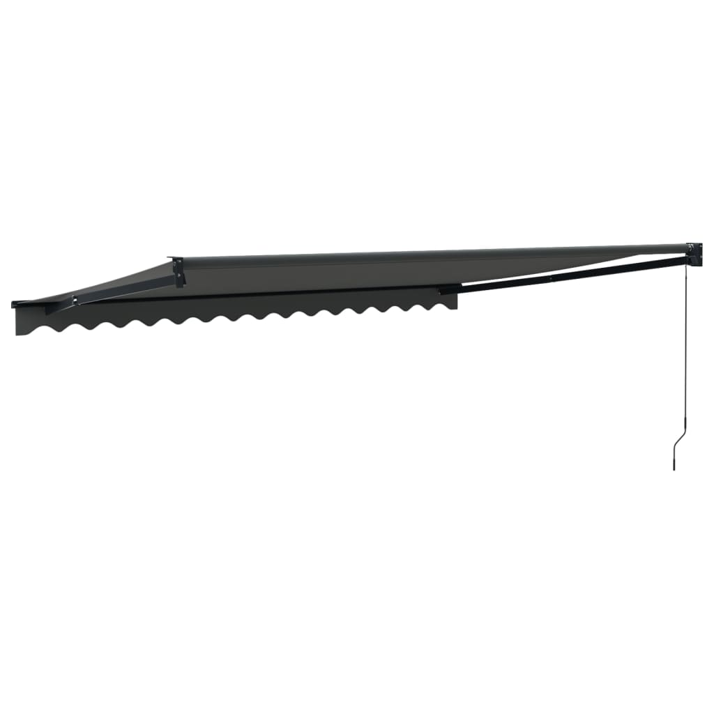The Living Store - Auvent rétractable anthracite 4x3 m tissu et aluminium - 5