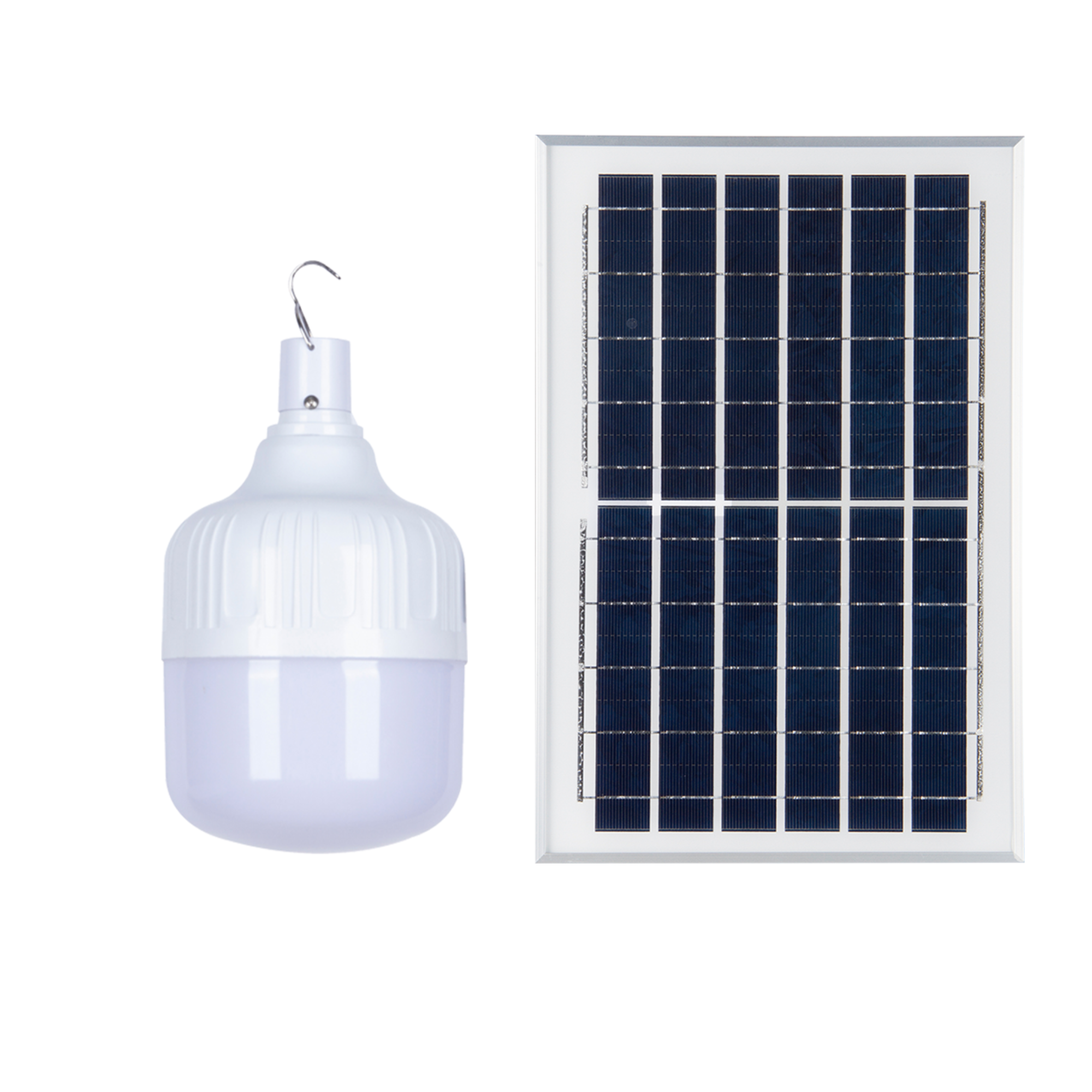 Przenośna słoneczna żarówka LED 50W 6500K zasilana energią słoneczną. Idealna do użytku na zewnątrz, w ogrodach, na tarasach itp.