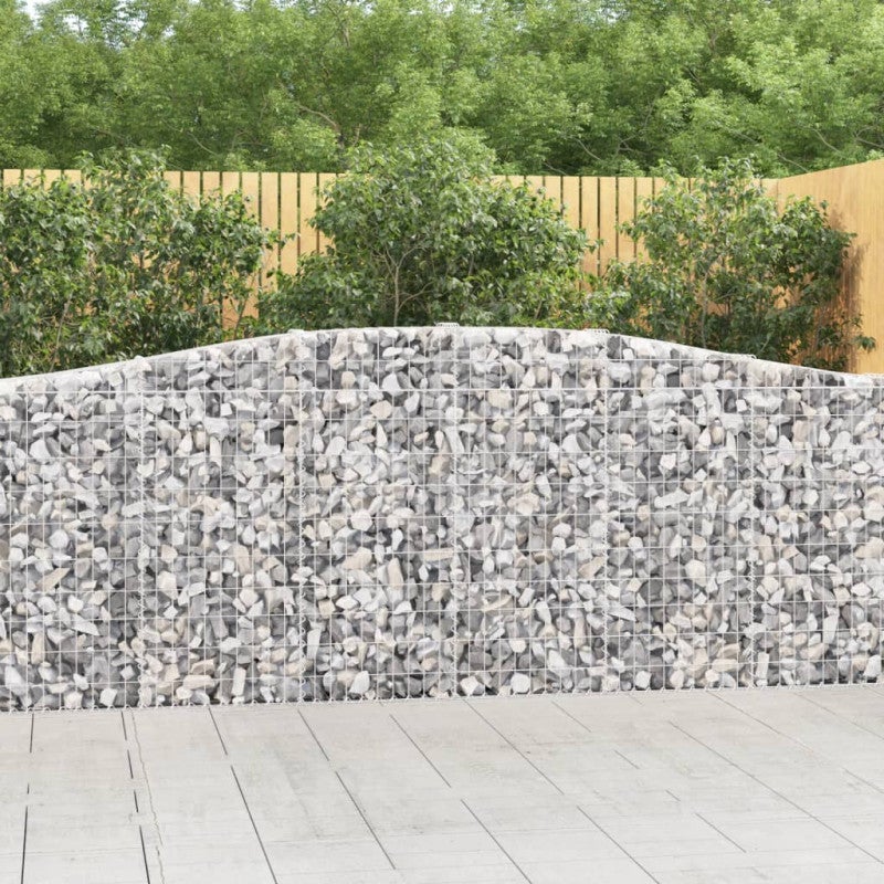 Cesta gaviones forma arco hierro galvanizado 400x30x100/120 cm vidaxl