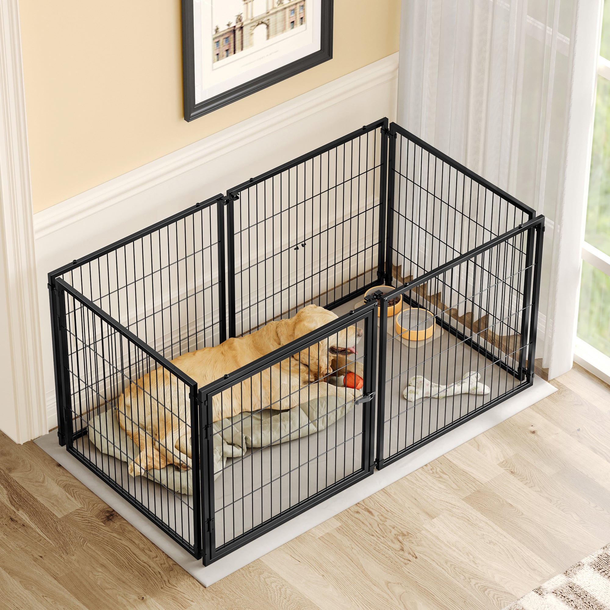 Basics Modulare Moradia para Cão 160x80x80 cm, Flexibler Hunde-Käfig mit Sicherheitsdec... - 4
