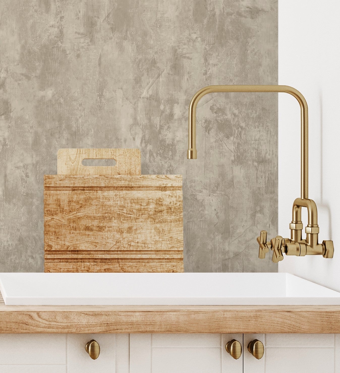 Papel pintado vinílico efecto hormigón beige con textura en relieve - myrtos stone 676333 de gaulan - rollo de 10 m x 1,06 m
