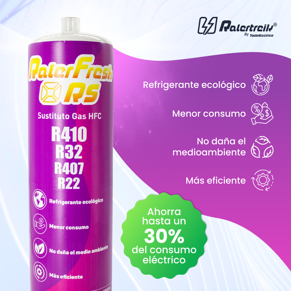 Lot de 2 bouteilles de gaz réfrigérant RALERFRESH RS avec manomètre, flexibles, clé et adaptateur - 4