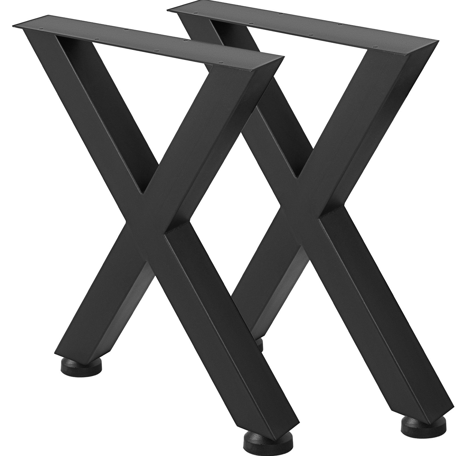 Pieds de Table en Métal VEVOR 2PCS Pied de Table Basse et Table à Manger Industriel de Charge Max 1000kg de Jambes en Croix Forme de X,720x600mm Noir - 8