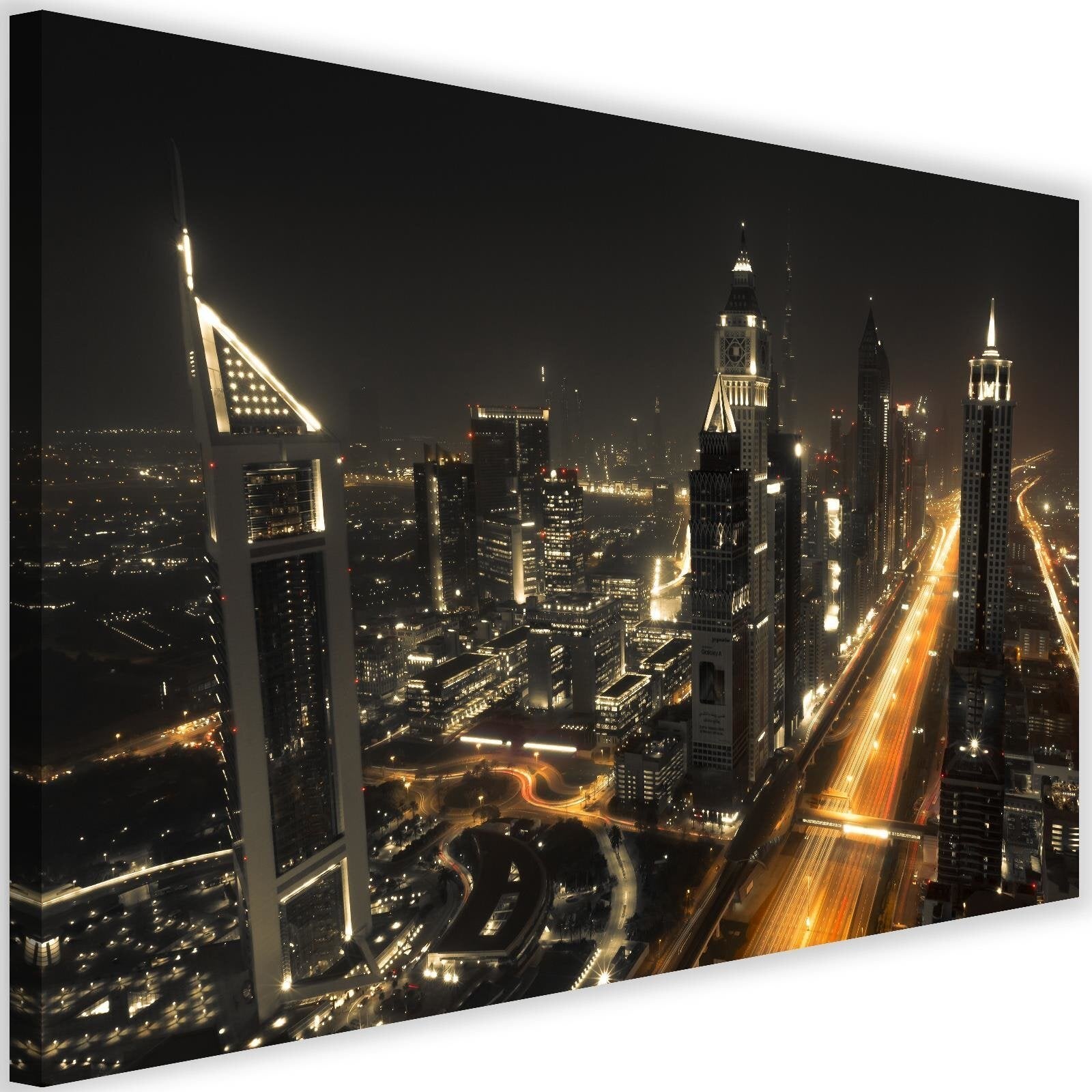 Obraz na płótnie, Panorama Dubaju nocą 120x80