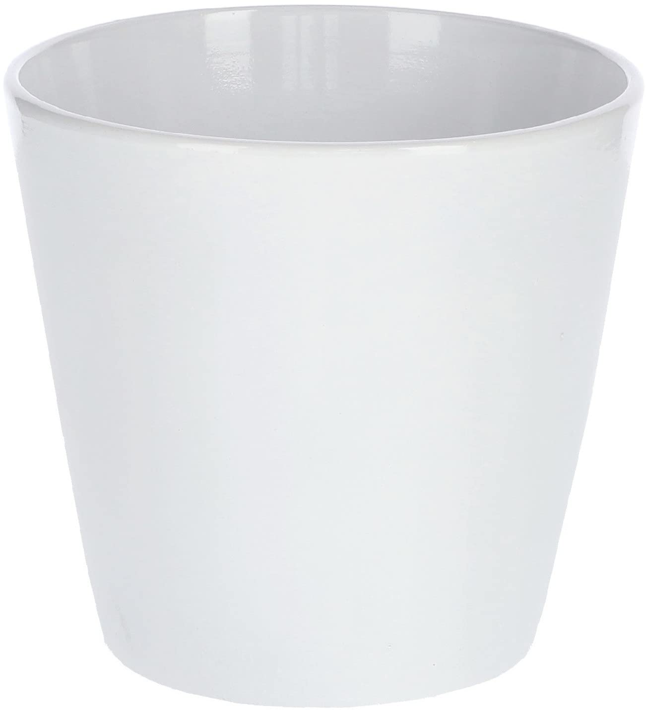 Zestaw 2x doniczka donica osłonka ceramiczna na kwiaty rośliny biała 13 cm - KOTARBAU - 4