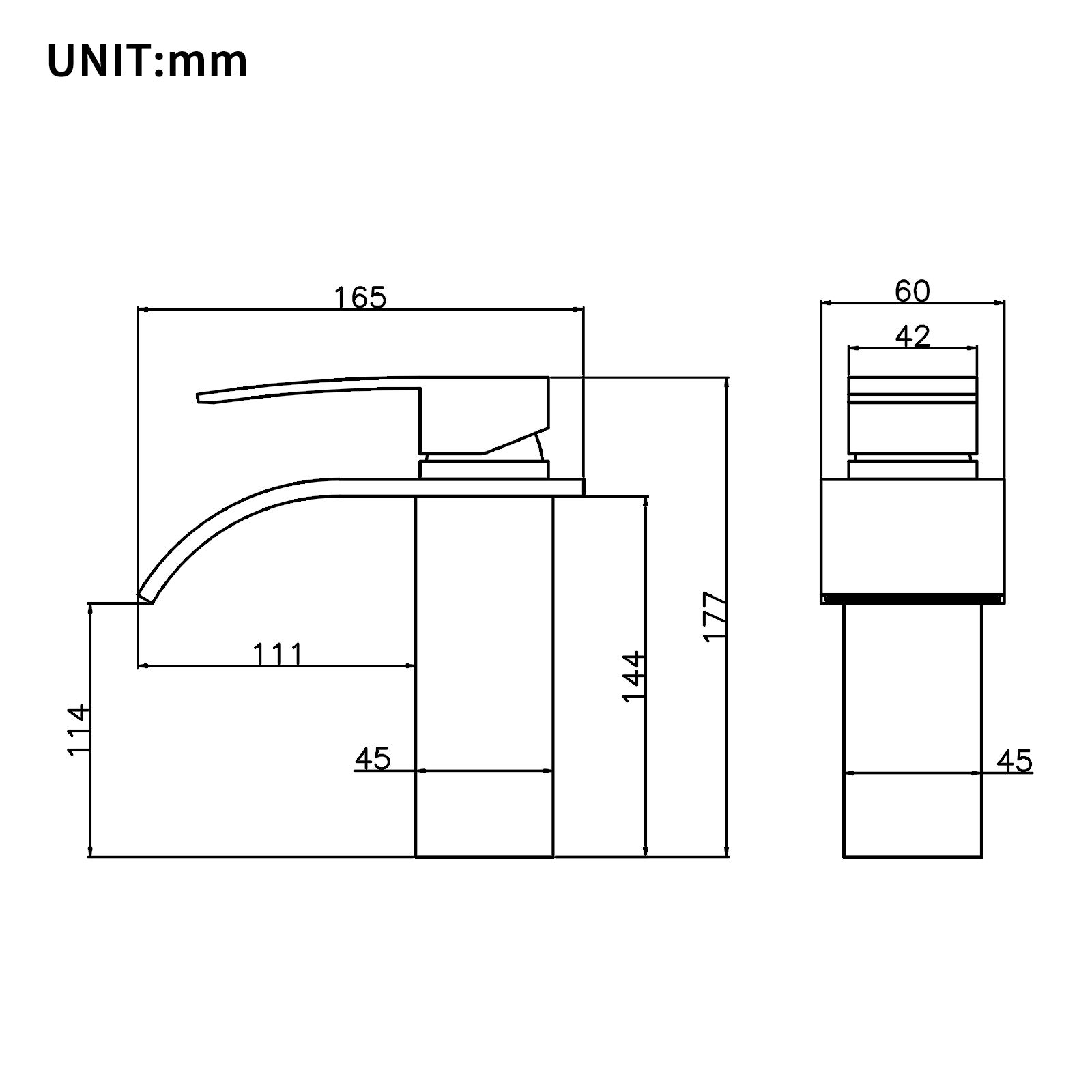 Mitigeur de Lavabo Chromé en Laiton avec Levier Unique, Robinet Salle de Bain Cascade Eau Chaude et Froide pour Lave-Mains - 7