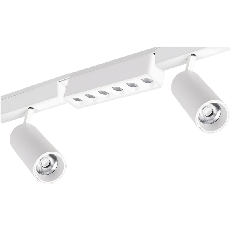 Zestaw oświetlenia szynowego LED Biały RUCHOMY system magnetyczny szyna 1m + 3 reflektory NEUTRALNA barwa 4000K LEDHOFF