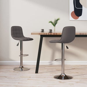 VidaXL Cuscini Per Sgabelli - Sgabelli Da Bar Con Cuscini 2 Pz Grigi In Polyrattan 93762599