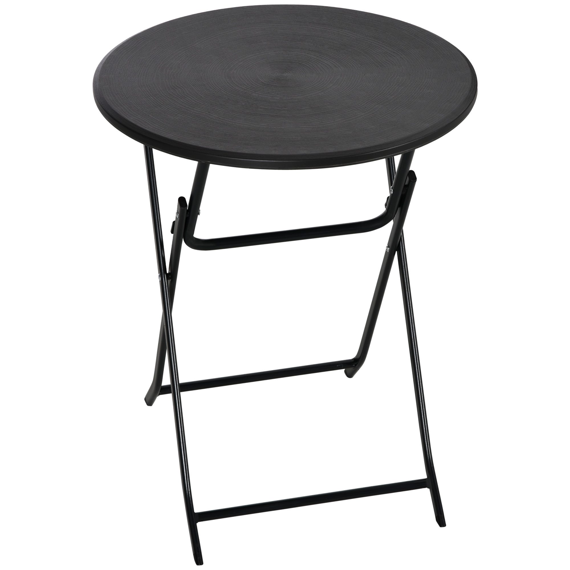 Table ronde pliante Ø60 cm table à manger de jardin avec aspect bois ...