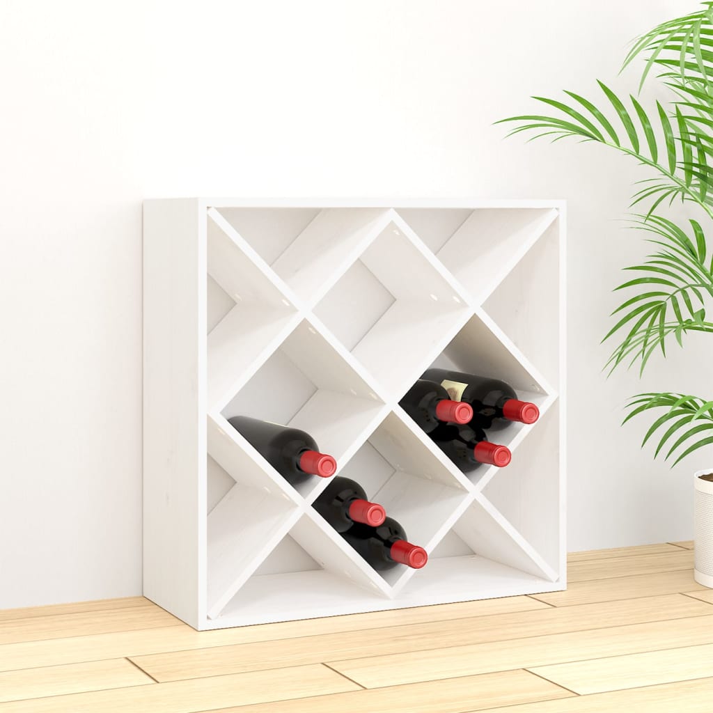 Botellero de madera maciza de pino 62x25x62 cm