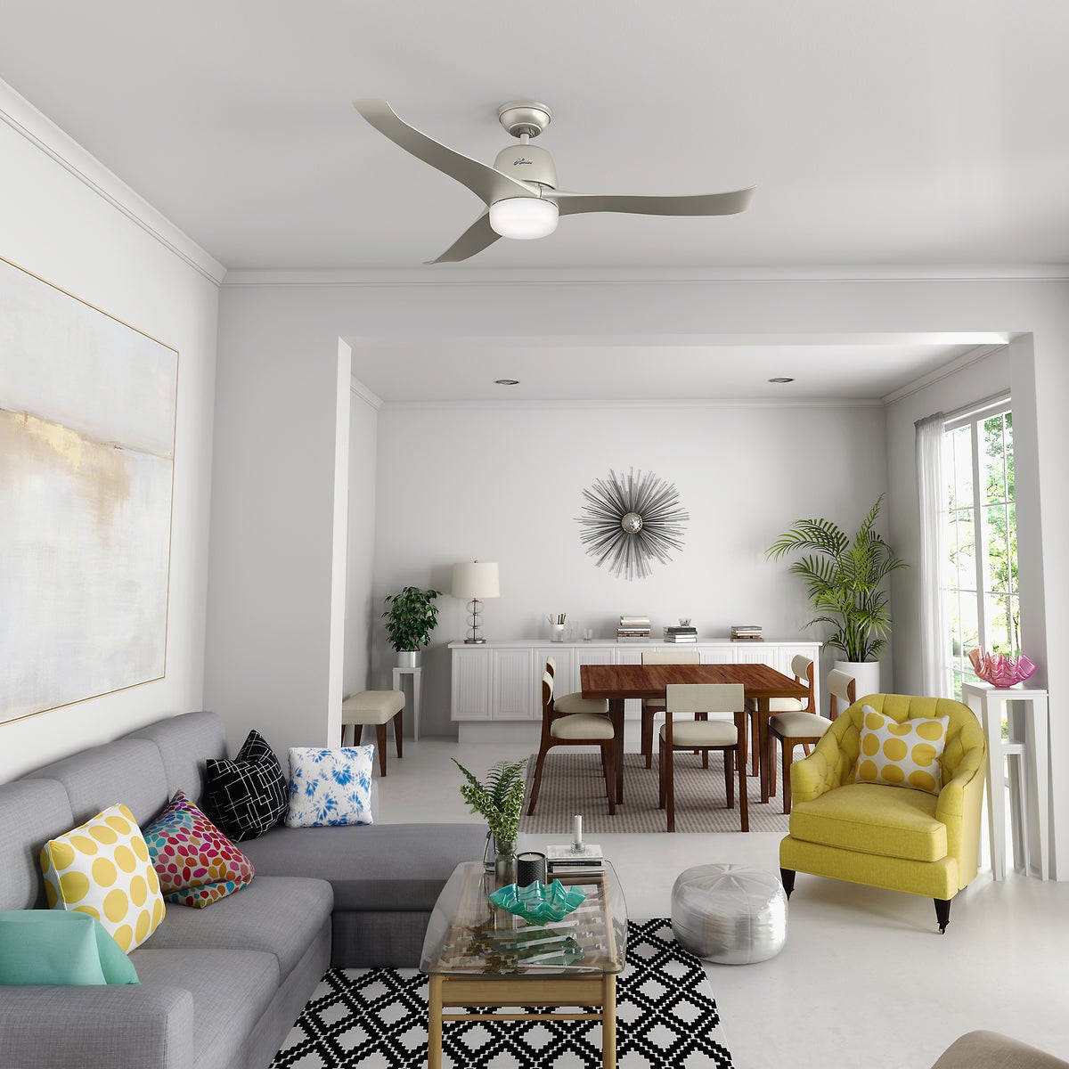 Ventilateur de plafond Harmony Nickel avec lumière - 8