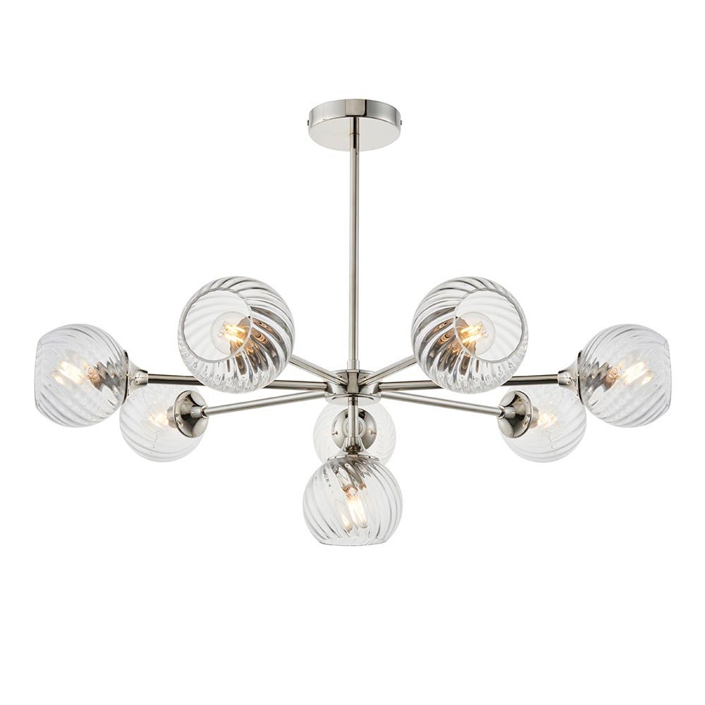 Lampa wisząca ALLEGRA niklowa 8xE14x15W metal wym:35,5x77x77cm IP20 Endon