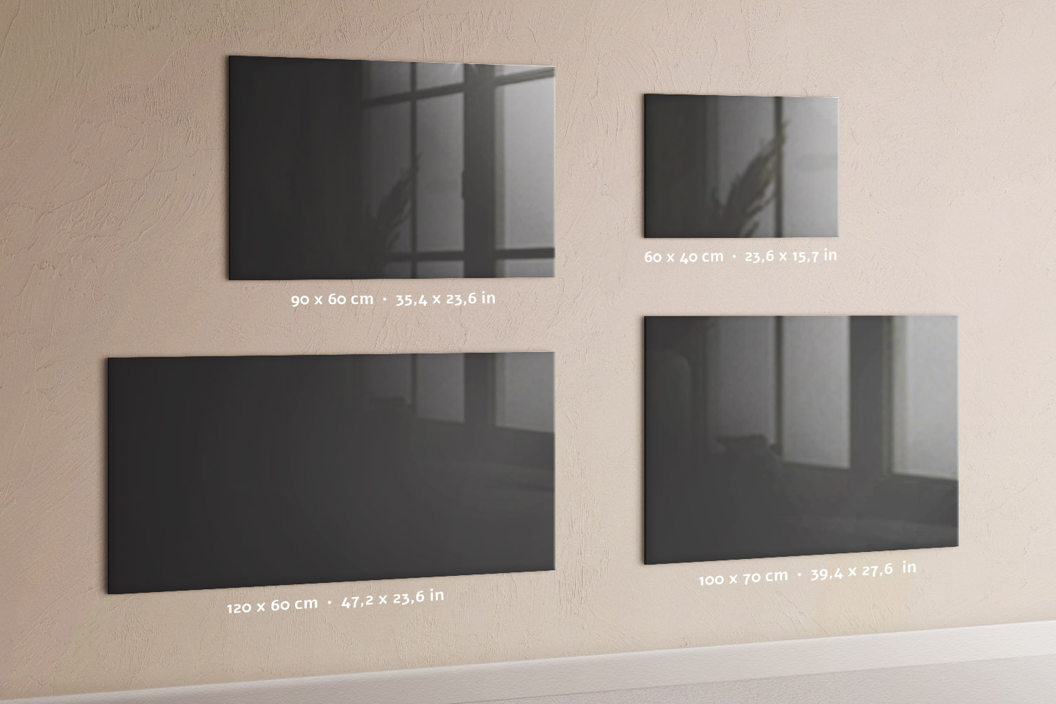 Tableau magnétique mural, Tulup - 120x60 cm - Couleur grise, 5 aimants, une éponge, un marqueur blanc - 4
