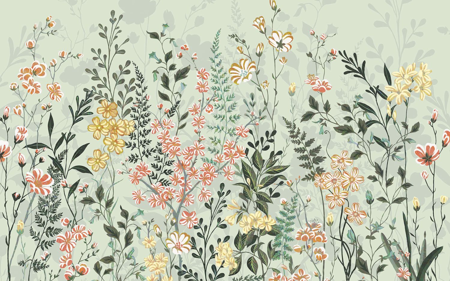 Fotomural flores multi color - 400 x 250 cm - komar