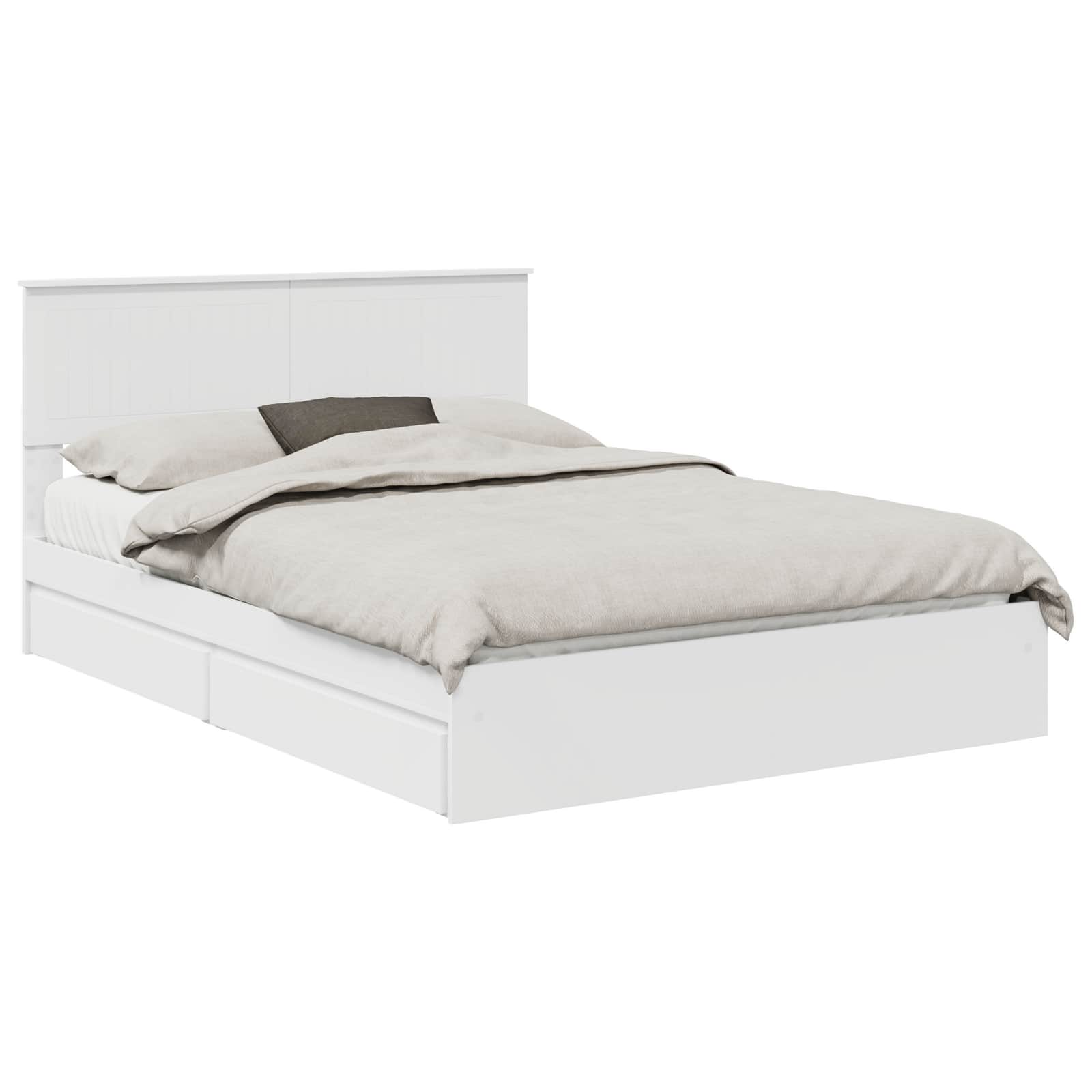 Lit de Rangement Blanc 140 x 190 cm Bois d'ingénierie - 2