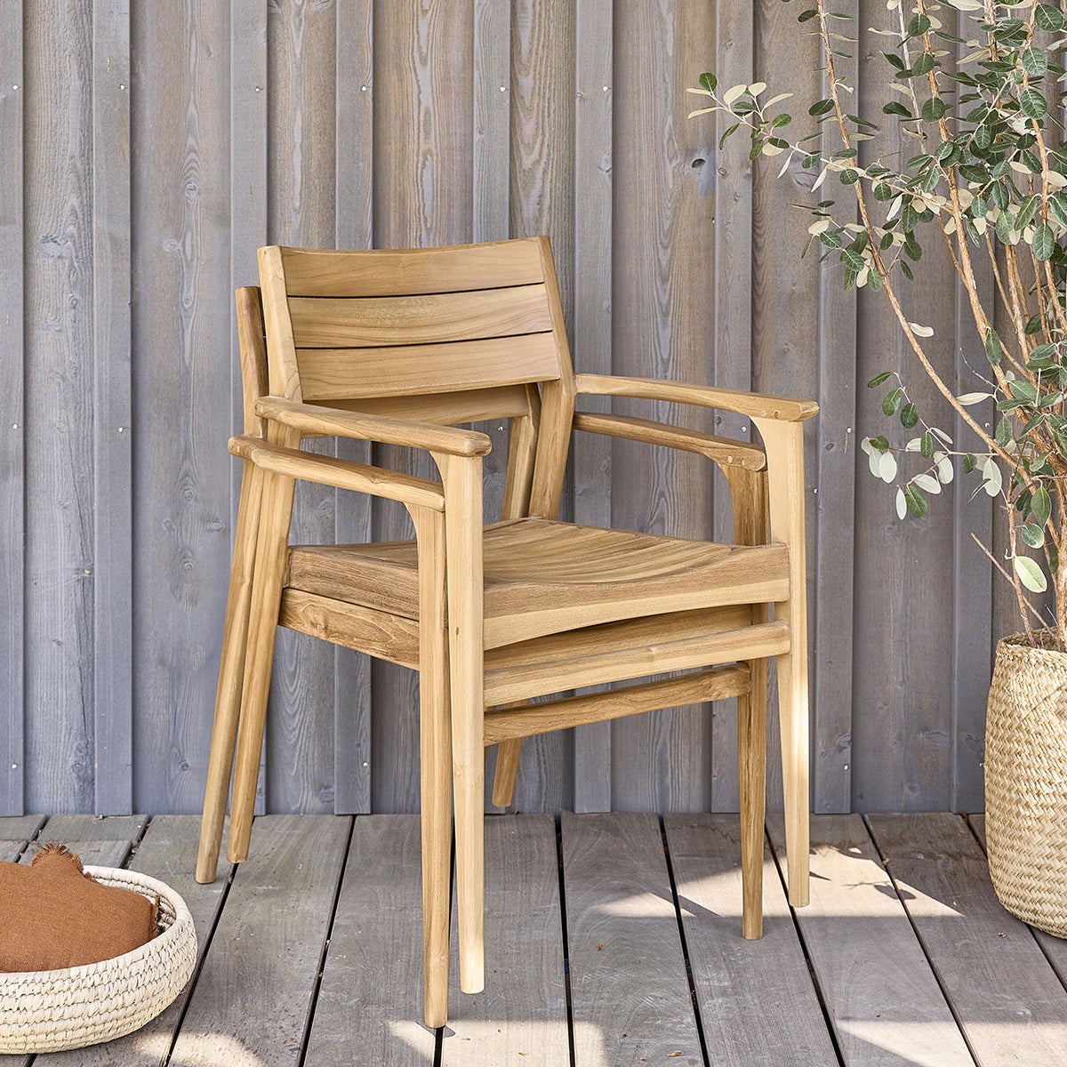 Fauteuil de jardin en teck massif (lot de 2) - 3