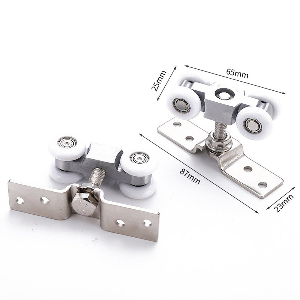 Kit de 2 Roulettes Silencieuses en Nylon et Acier Inoxydable, Poulies pour Portes Coulissantes à Galandage, Installation Facile pour Portes - 2