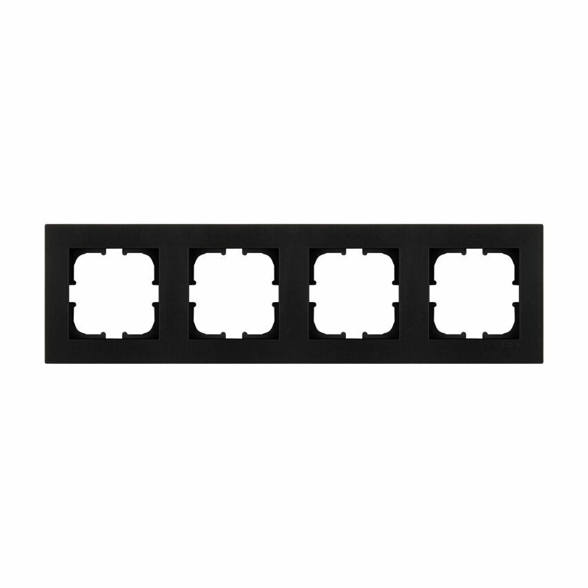 Rama pentru priza cu 4 locuri KARELL EXEN, negru / 200-140000-104
