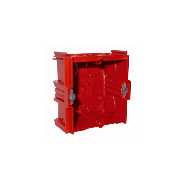 Boîte de maçonnerie Batibox carrée - 1 poste - 30 mm - rouge LEGRAND