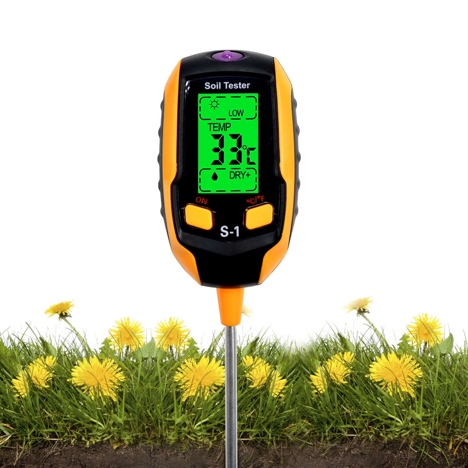 Tester gleby w pH metr cyfrowy tester termometru roślin z pomiarem natężenia światła temperatury wilgotności gleby do roślin doniczkowych ogrodów