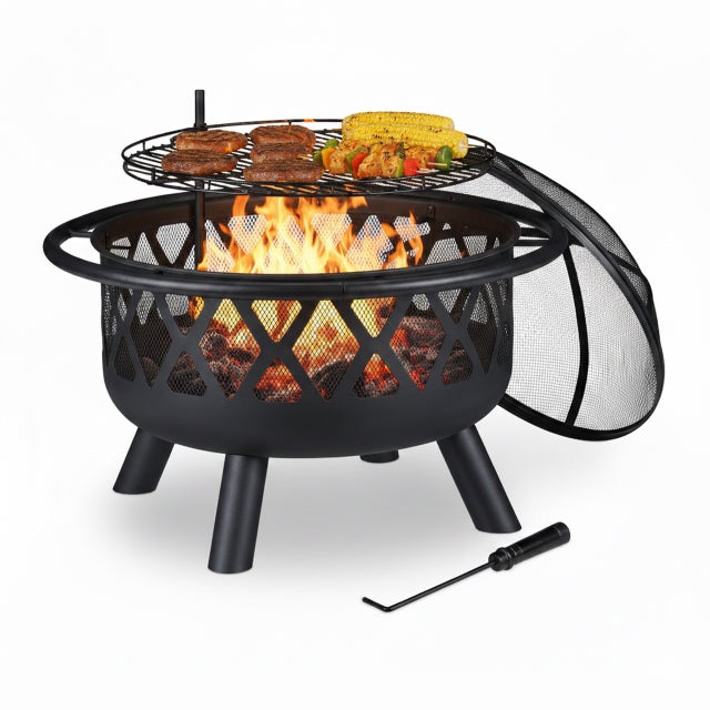 Braciere Da Esterno Good Directions Ignition 61 Cm - Falò In Acciaio 2 Mm Con Griglia PortaLegna E Attizzatoio, Ideale Per Giardino E Campeggio