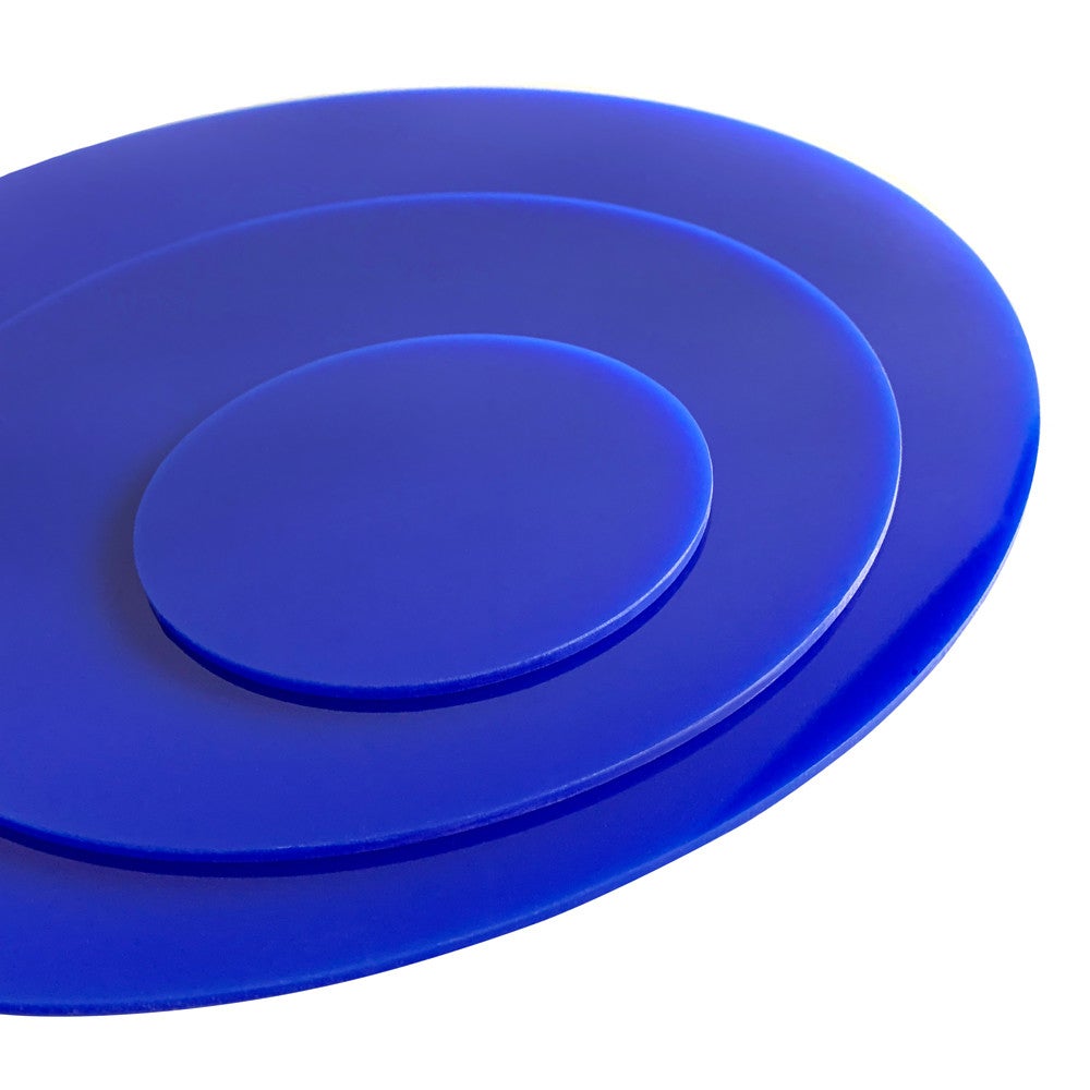 Rond verre acrylique bleu 3 mm - Diamètre 60 cm (600 mm) - Disque verre synthétique - Plaque PMMA XT - 2