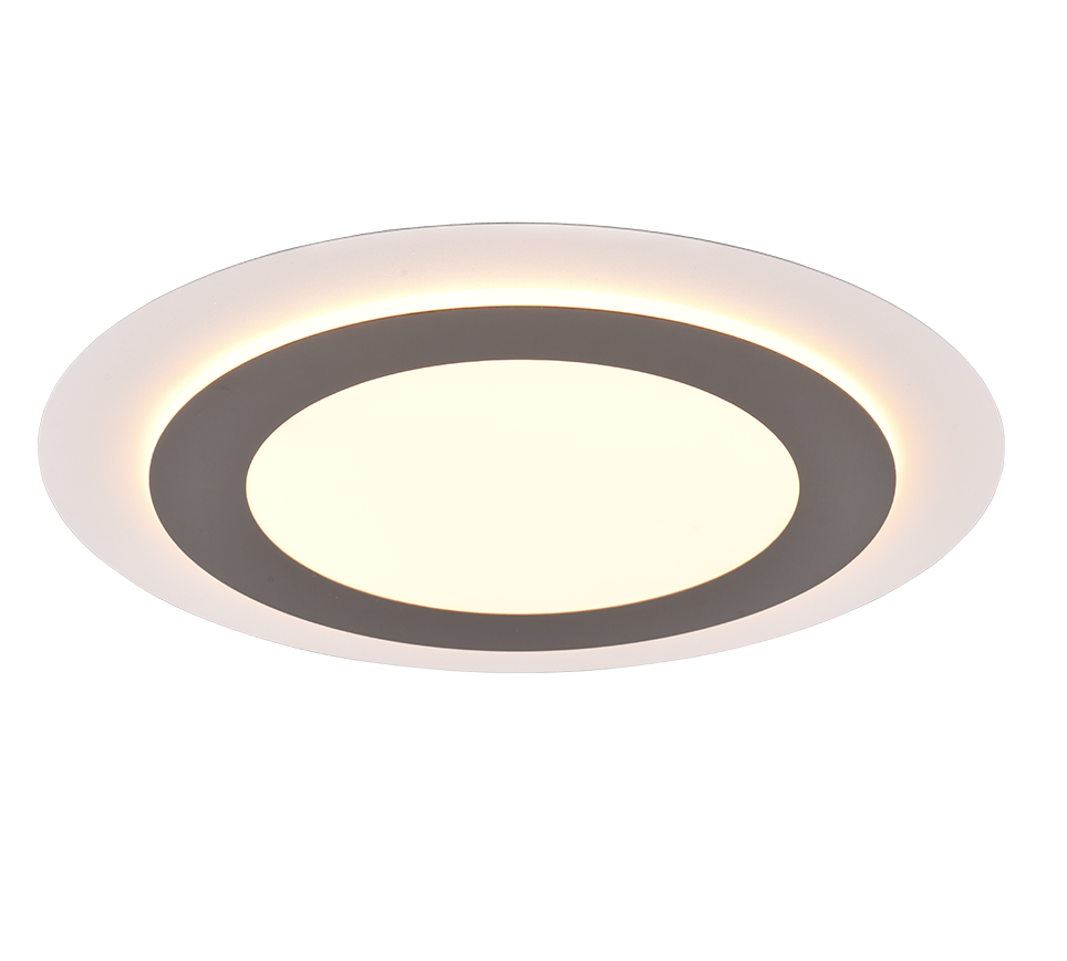 Plafon LED z pilotem MORGAN serbrny 42W Odcienie bieli 5600lm metal wym:4x45x45cm IP20 Trio