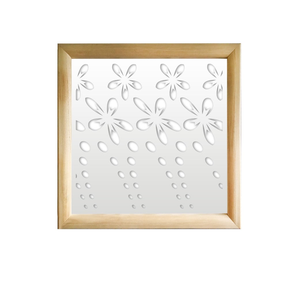 Spring - módulos decorativos cuadrados de madera y pvc - tamaño 98x98 cm - espesor 64mm - color interior blanco