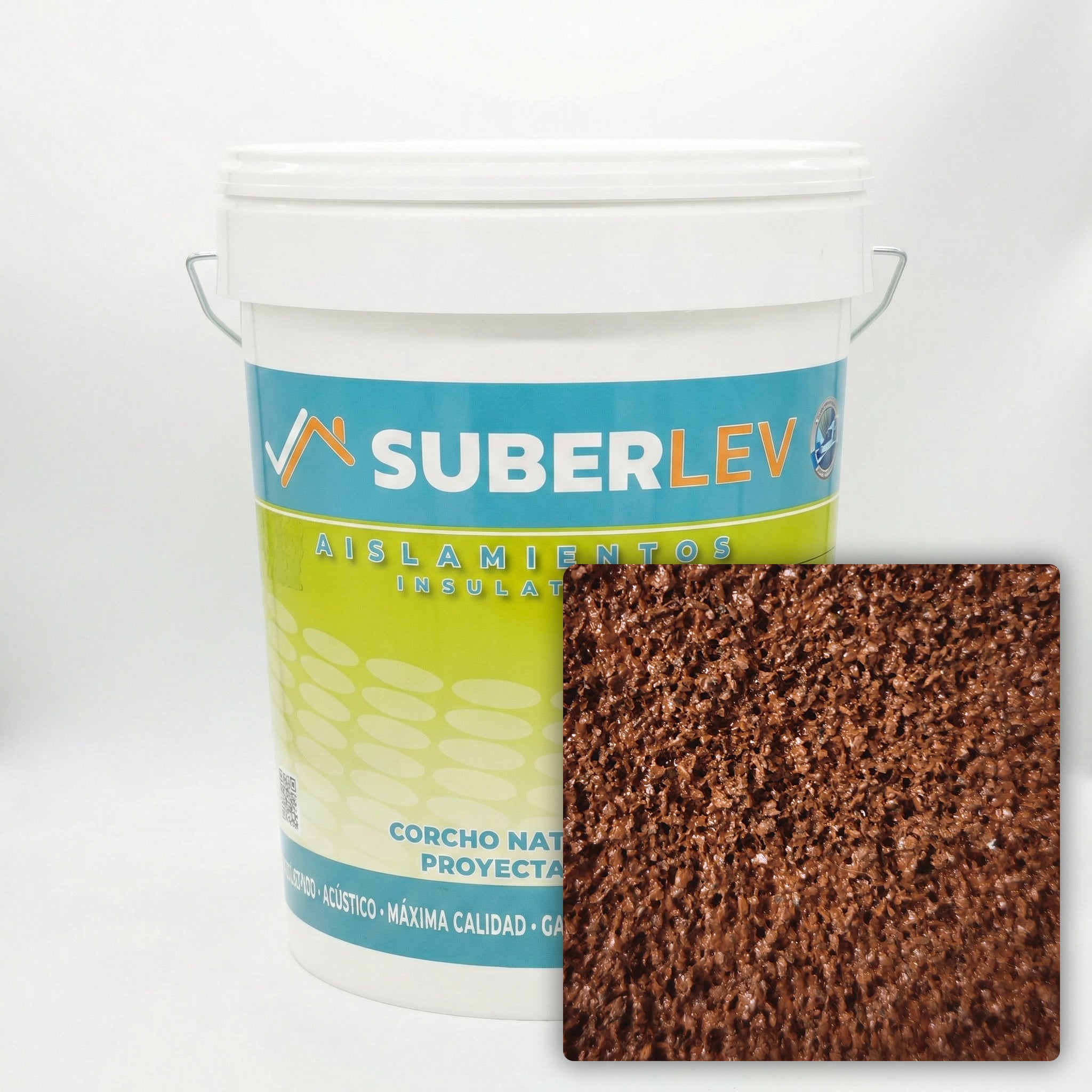 Corcho proyectado cubiertas y fachadas suberlev aislamiento natural térmico acústico e impermeabilización 12kg cp-13 (15 años garantía)