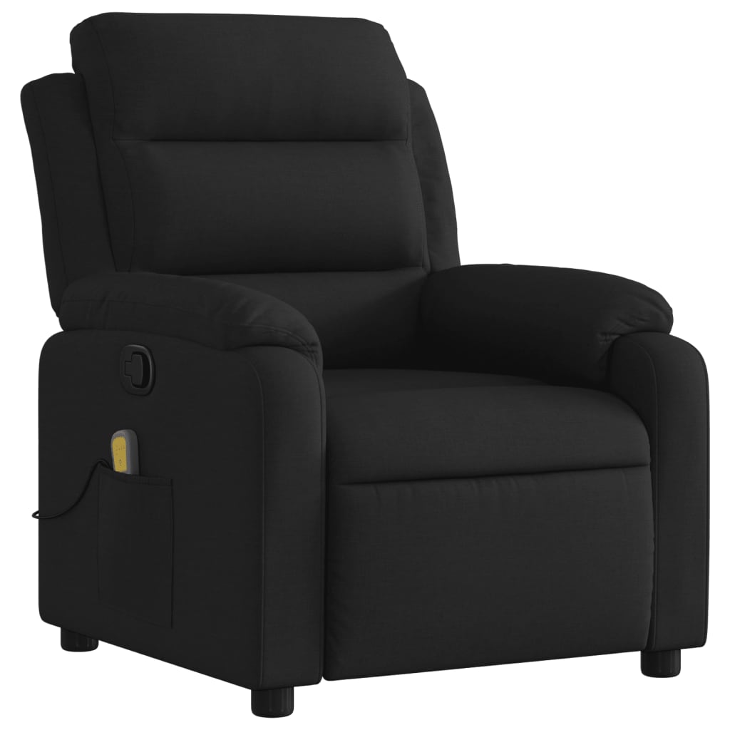 Fauteuil de Salon，Chaise，Fauteuil inclinable de massage noir tissu - 3