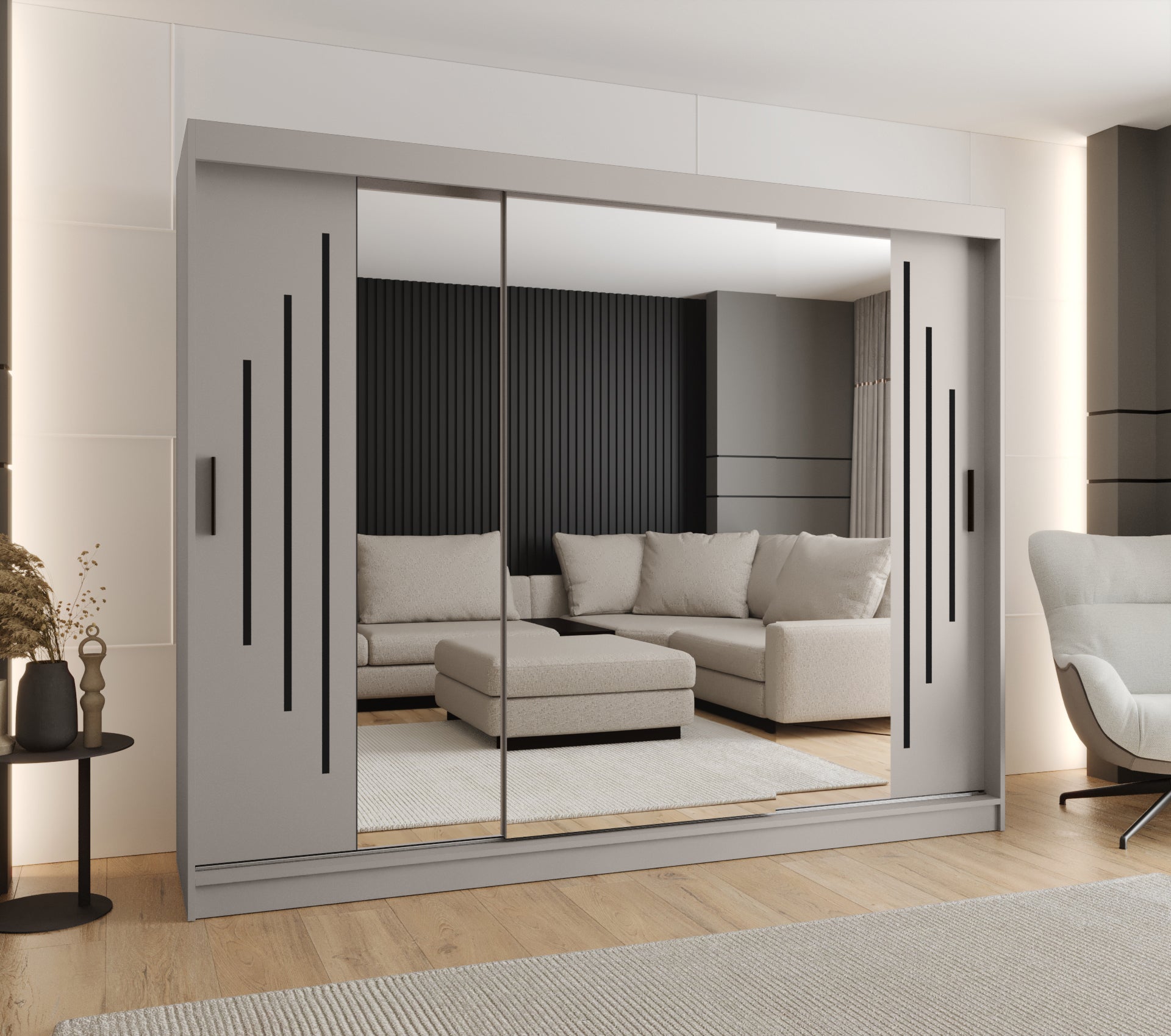 Szafa przesuwna garderoba RUBINO Y2 250 x 62 x 200 cm Kaszmir - 2