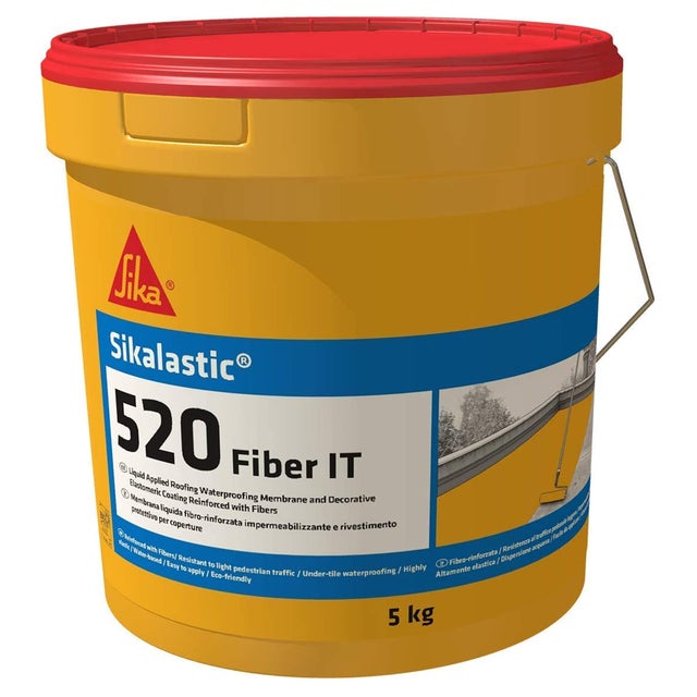 SIKA - Membrana fibrorinforzata rapida - Sikalastic 520 Fiber IT, Bianco - Perfetta sotto le piastrelle di balconi e bagni - Applicazione veloce e pro