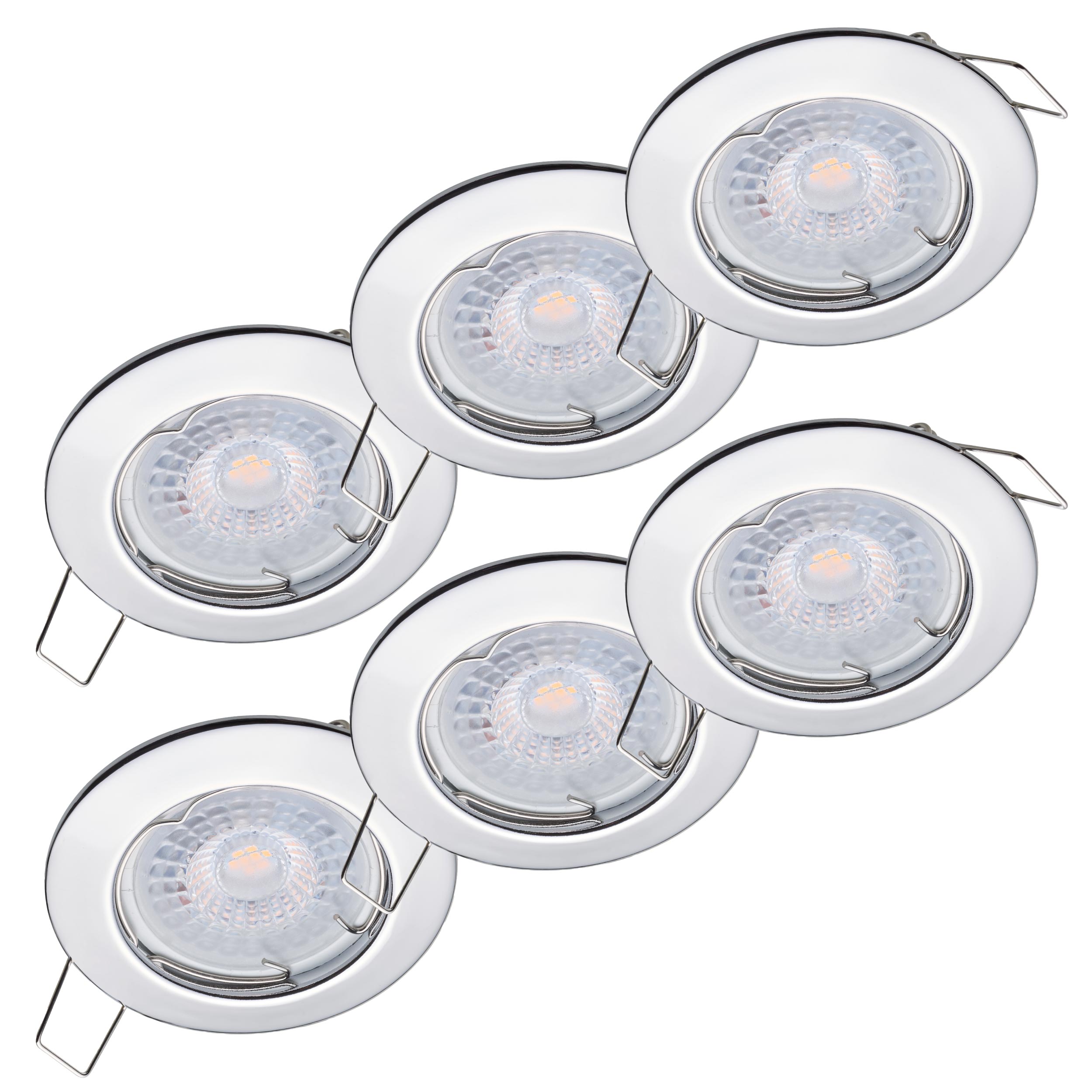 Oktaplex Sedan Lot de 6 spots encastré LED 3 niveaux dimmable 380lm ...