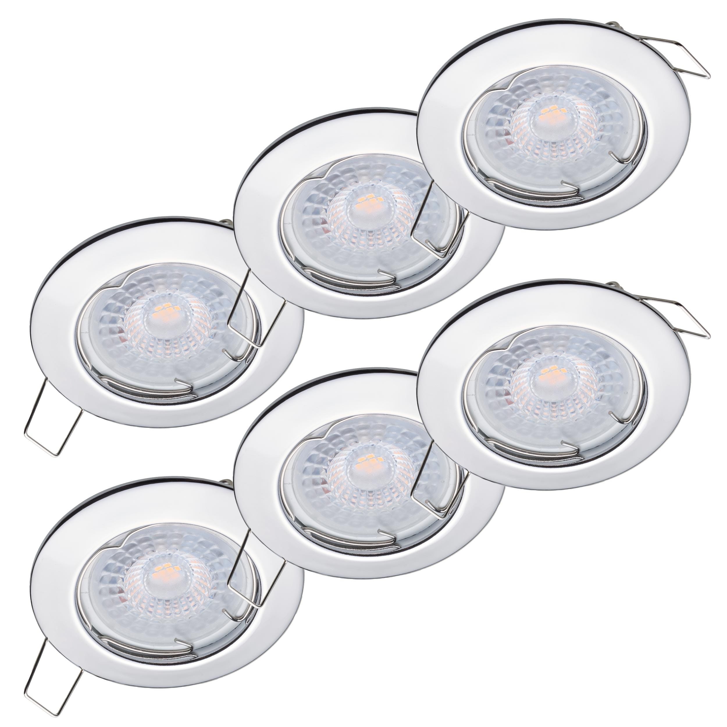 Oktaplex Sedan Lot de 6 spots encastré LED 3 niveaux dimmable 380lm ...