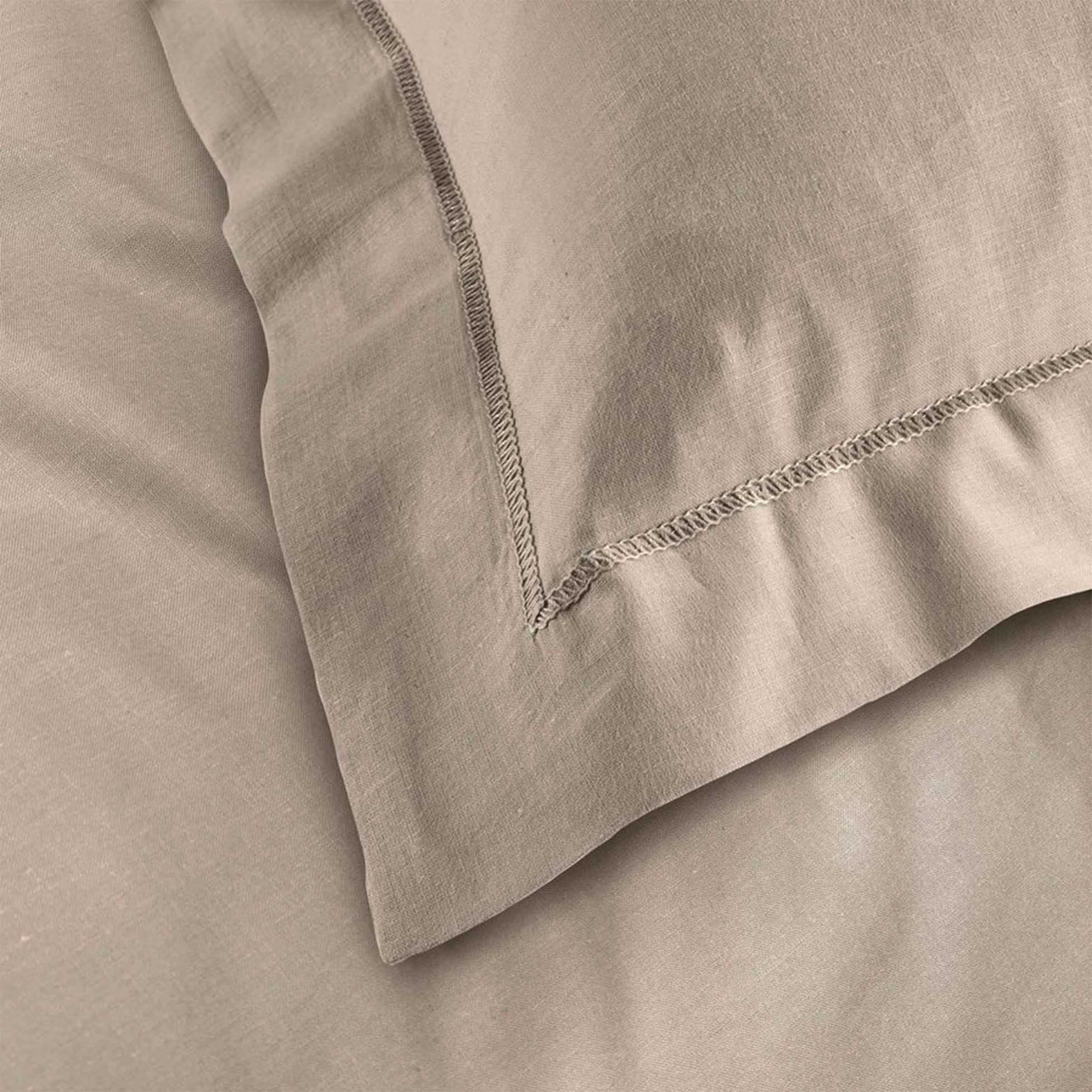 Taie d'oreiller 50 x 70 cm uni 57 fils lina +point bourdon Sable - 6