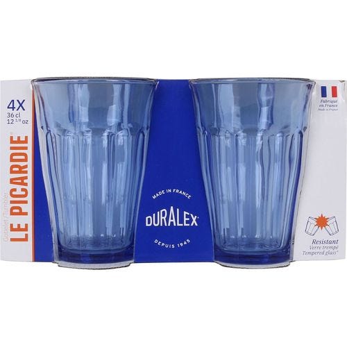 Set di Bicchieri Duralex Picardie Azzurro 360 ml 8,8 x 12,4 cm (4 Unità) | Leroy Merlin Set di Bicchieri Duralex Picardie Azzurro 360 ml 8,8 x 12,4 cm (4 Unità) | Leroy Merlin